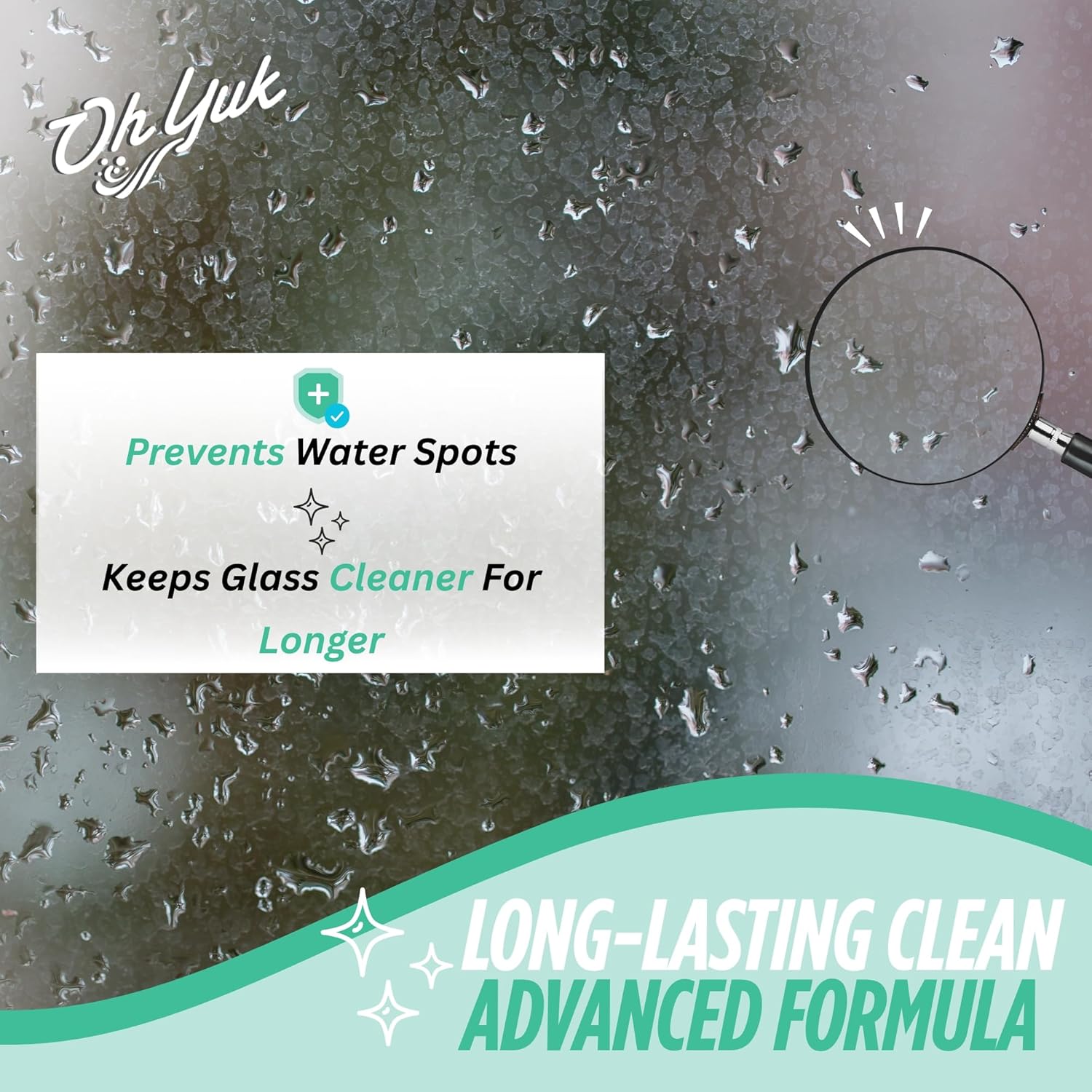 Oh Yuk Glass Cleaner Combo – Includes 24 oz Spray + 16 oz Concentrate Refill (Makes 5 Sprays) | Streak-Free Cleaning for Mirrors, Windows & More | Vegan, Made in USA