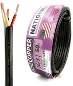 NATIONAL Wire & Cable – 16 AWG 3-Conductor Premium Copper Wire, 50 ft, Stranded | Made in USA, Heavy-Duty Flexible Jacket | LED, Lights, DIY Projects, Low Voltage Wiring, Indoor and Outdoor Use