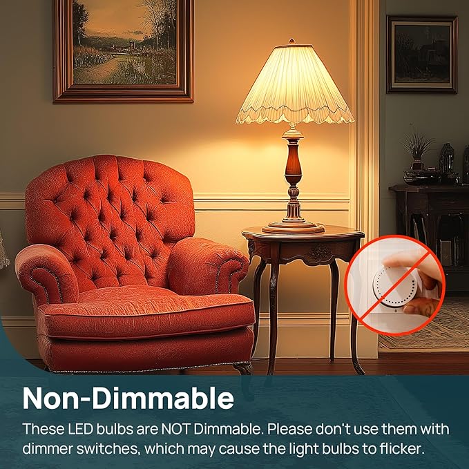 Linkind A19 LED Light Bulbs, 60W Equivalent, 8.5W Energy Efficient, 2700K Soft White Light Bulbs, 800 Lumens Non-Dimmable Bulbs, E26 Standard Base for Bedroom Home Office, 24 Packs