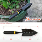 Heavy-Duty Trowel Garden Tool, Stainless Steel Serrated Hand Shovel for Effortless Digging, Weed Control, and Precise Bulb Planting
