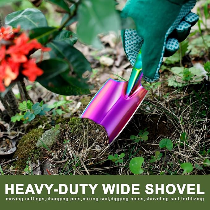 Rainbow Gardening Tool Set, Trowel, Pruning Shears, and Hand Fork (3-Pack)