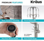 KRAUS Sellette Commercial Style Pull-Down Kitchen Faucet and Deck Plate in Spot Free Stainless Steel, KPF-1683SFS