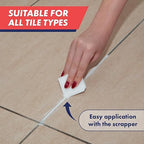 Tile Grout, Repair Kit, 2 Pack Grout Filler, Restore & Renew Tile Joints Line, Fast Drying Grout Paint Squeeze Tube for Bathroom Shower Kitchen Floor, Waterproof (17.6 oz, White)