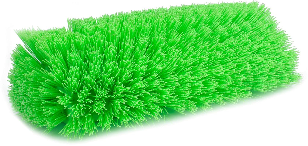 SPARTA Multi-Level Tile Scrub Brush 12" Wide Brush Head, Heavy-Duty Tile Cleaning Brush with End Bristles for Commercial Tiles, Tubs and Floor, Plastic, 12 Inches, Lime