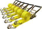6 Pack 2" x15' Ratchet Strap Tie Down 5000LB J Hook