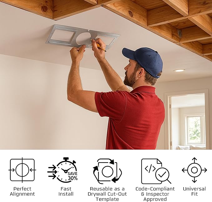 OHLECTRIC 48 Pack – New Construction Mounting Plate for 4 Inch LED Downlight – Slim Steel Rough in Plate/Bracket – Made of Galvanized Steel Recessed LED Light Plate -Slim Light Kit Bracket