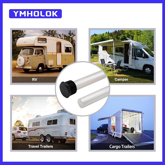 4PC RV Water Heater Anode Rods (9.25" x 3/4" NPT) Magnesium Anode Rod Fit for most of RV Water Heater,for Suburban Models, Suburban & Mor-Flo RV Water Heater parts