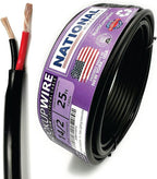 NATIONAL Wire & Cable – 14 AWG 2-Conductor Premium Copper Wire, 25 ft, Stranded | Made in USA, Heavy-Duty Flexible Jacket | Automotive, Low Voltage, LED, Lights, DIY, Indoor and Outdoor Use