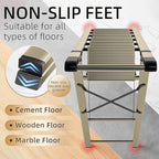 GameGem Step Ladder 6 Step Folding, Aluminum Ladders for High Ceilings, Tall Closet, Cabinet, 6 ft Lightweight Step Ladder with Anti-Slip Foot for Home Use, 330Lbs Load, Champange Gold