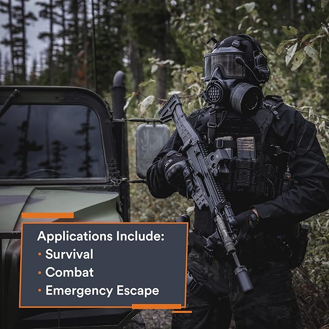 MIRA SAFETY CM-8M Full-Face CBRN Gas Mask W/Canteen - Reusable Survival Nuclear Chemical Respirator for Prepper Gear and Supplies - Best Particulate Protection for Disaster, Tactical, & General Use