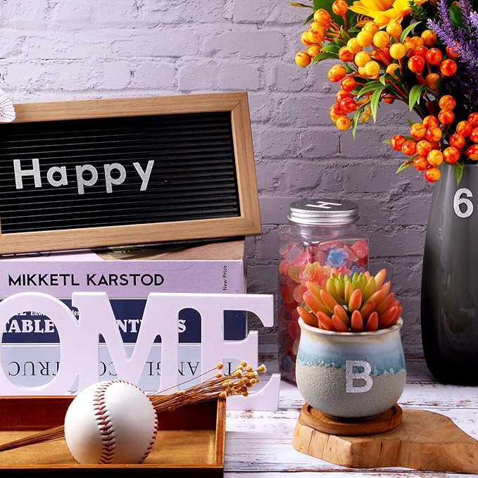 Outus 8 Sheets Vinyl Letter Stickers Self Adhesive Mailbox Numbers Alphabet Stickers Stick on Letters for Christmas Stockings Scrapbook Bulletin Board School Business(1 Inch,Glitter Silver)