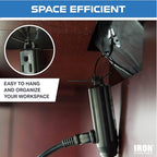 Iron Forge Cable 8 ft Flat Plug Black Extension Cord with 3 Outlets - 16/3 SJTW 3 Prong Indoor Extension Cord with Multiple Outlets