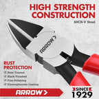 ARROW 7" Precision Wire Cutters - Spring Loaded Side Cutters, Ultra-Sharp Flush Cut Pliers, Diagonal Cutting Pliers with Non-Slip Handle for Jewelry Making, Crafts, Electronics, Zip Ties, DIY Models