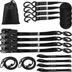 Ratchet Straps Heavy Duty Tie Down Strap Ratchet Tie Downs Ropes with Hooks 4 Pack-1" x 15 FT-2200 LB,Cargo/Truck Motorcycle Rope for Trucks Accessories-Black