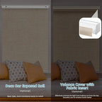 SmartWings Motorized Smart Blinds with Remote, Custom Automatic 100% Blackout Roller Shade Compatible with Alexa/Homekit/Google, Electric Smart Blinds for Indoor Windows, Linen Caramel