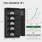 Greenvelly Metal Garage Storage Cabinet with with Pegboard,Black Tool Steel Cabinet with Doors and Adjustable Shelves, Tall Lockabke Garage Cabinet for Home Office, Garage, School,Pantry(36x18)
