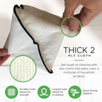 Whiffkitch Dishcloths Dishrags for Kitchen and Household Cleaning 9x9 6-Pack Non-Scratch 2-Ply Weave, Bamboo-Rayon Fabric, Absorbent, Washable, Long-Lasting