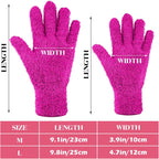 Patelai 3 Pairs Microfiber Plant Dusting Gloves Leaf Cleaning Gloves for Indoor Plants, Blinds, Furniture, House(Large,Purple, Blue, Rose Red)