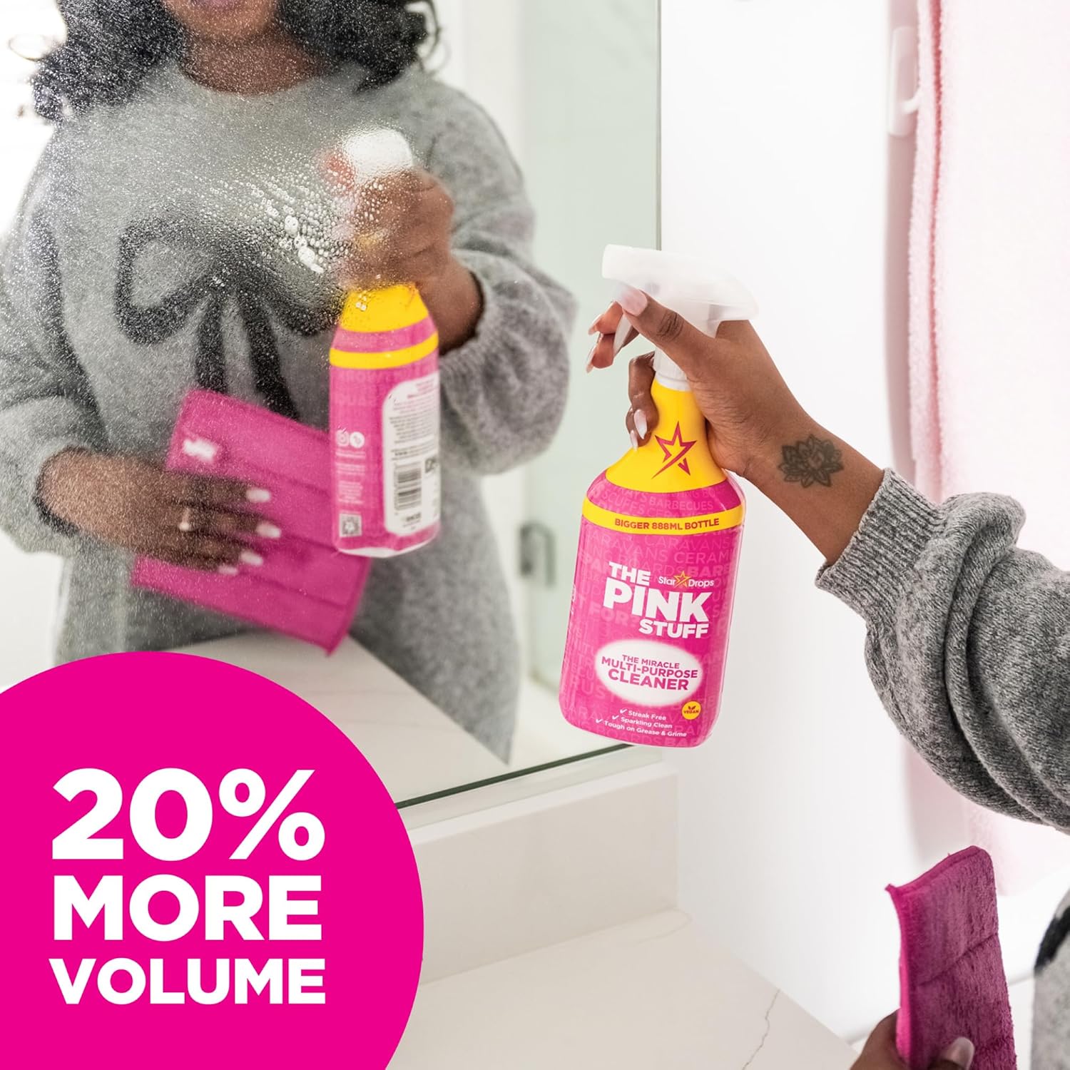 The Pink Stuff Miracle Multi-Purpose Cleaner Spray, 30 fl oz – Now 20% More! Powerful All-Purpose Cleaning Solution for Kitchens, Bathrooms, Floors & More – Cuts Through Grease & Grime with Ease