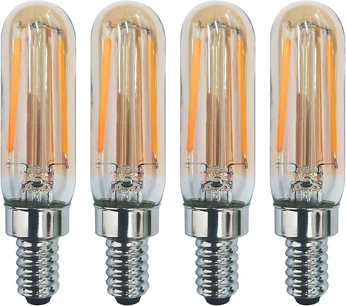 CTKcom Dimmable T6 Led Candelabra Light Bulbs Warm White 2200K Amber Glass 200lm 2W E14 120V T20 Eye Protection Led Filament Bulb Edison Bulb Equivalent 25W Decorative Lights Bulb Pack of 4