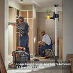 4.2m/13.77ft Multi-Function Laser Level Pole with 1/4" & 5/8" Threads - Upgraded Universal Mount for 360° Rotation & Front-Back Adjustment