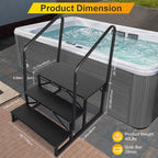 RV Steps with Handrail, Hot Tub Steps with Handrail, Portable Stairs Steps for 5th Wheel RV, Mobile Home Stairs Outdoor RV Step (3 Steps with 2 Handrails)