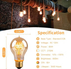 Warm Incandescent Light Bulbs 60 Watt,A19/A60 Vintage Style Edison Bulbs E26,Soft Yellow Light Bulbs,Amber Bulbs,Retro Light Bulb Old Fashioned,Halogen Dimmable Edison Bulb Squirrel Cage 12 Pack