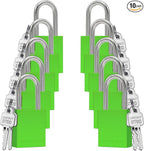 TRADESAFE Lockout Tagout Locks Set - 10 Green Aluminum Loto Locks, Lock Out Tag Out Padlocks Keyed Alike, 2 Keys Per Lockout Padlock, OSHA Compliant