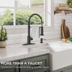 FORIOUS Kitchen Faucets with Sprayer, Stainless Steel Bar Sink Faucet Single Handle with Deck Plate, Commercial Pull Out Faucet for Kitchen Sink, Marine Boat Deck, Laundry Bar RV Camper