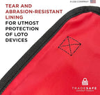 TRADESAFE Lockout Tagout Bag for Loto Devices - Polyester Canvas Lock Out Tag Out Kit, Heavy Duty Lockout Bag with Handles, 9-3/8 x 5-1/2 x 4-5/16 inches