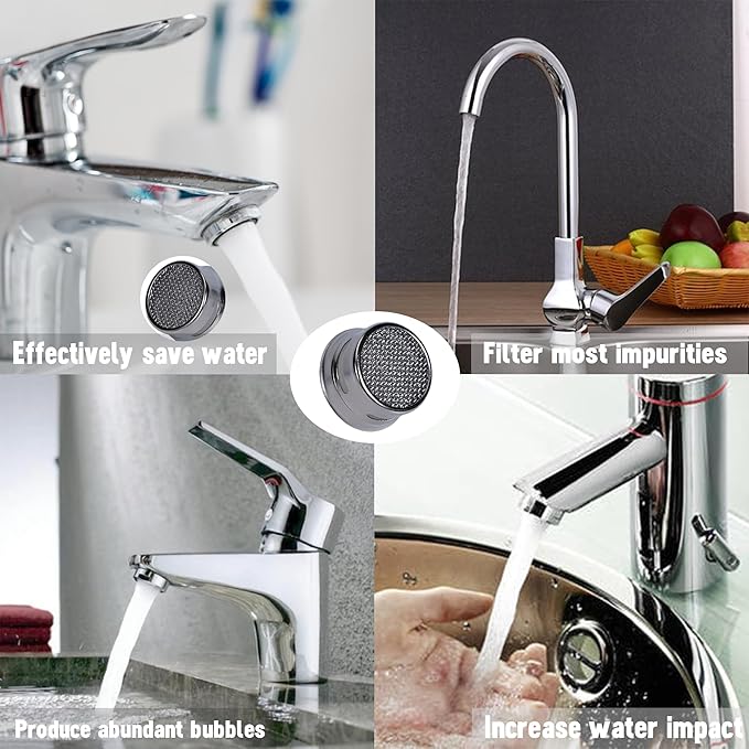 LYWBYZ Faucet Areator,10Pcs Flow Restrictor Plug-In Faucet Aerator Replacement Parts,For Bathroom or Kitchen Sink