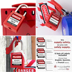 TRADESAFE Lockout Tagout Locks Set - 10 Red Keyed Alike Padlocks, 2 Keys Per Lock, OSHA Compliant Loto Locks for Lock Out Tag Out Stations, Premium Grade