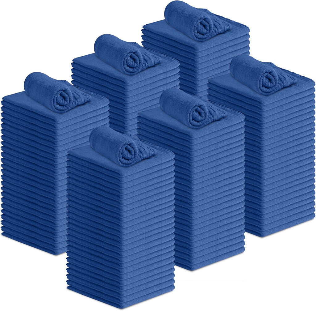 Avalon Towels Cotton Shop Rags – (Pack of 150) Size 12x14 Inches Cleaning Rags – Absorbent Shop Towels and Multipurpose Cleaning Towels for Automobiles, Industries, Garage and Homes (Blue)