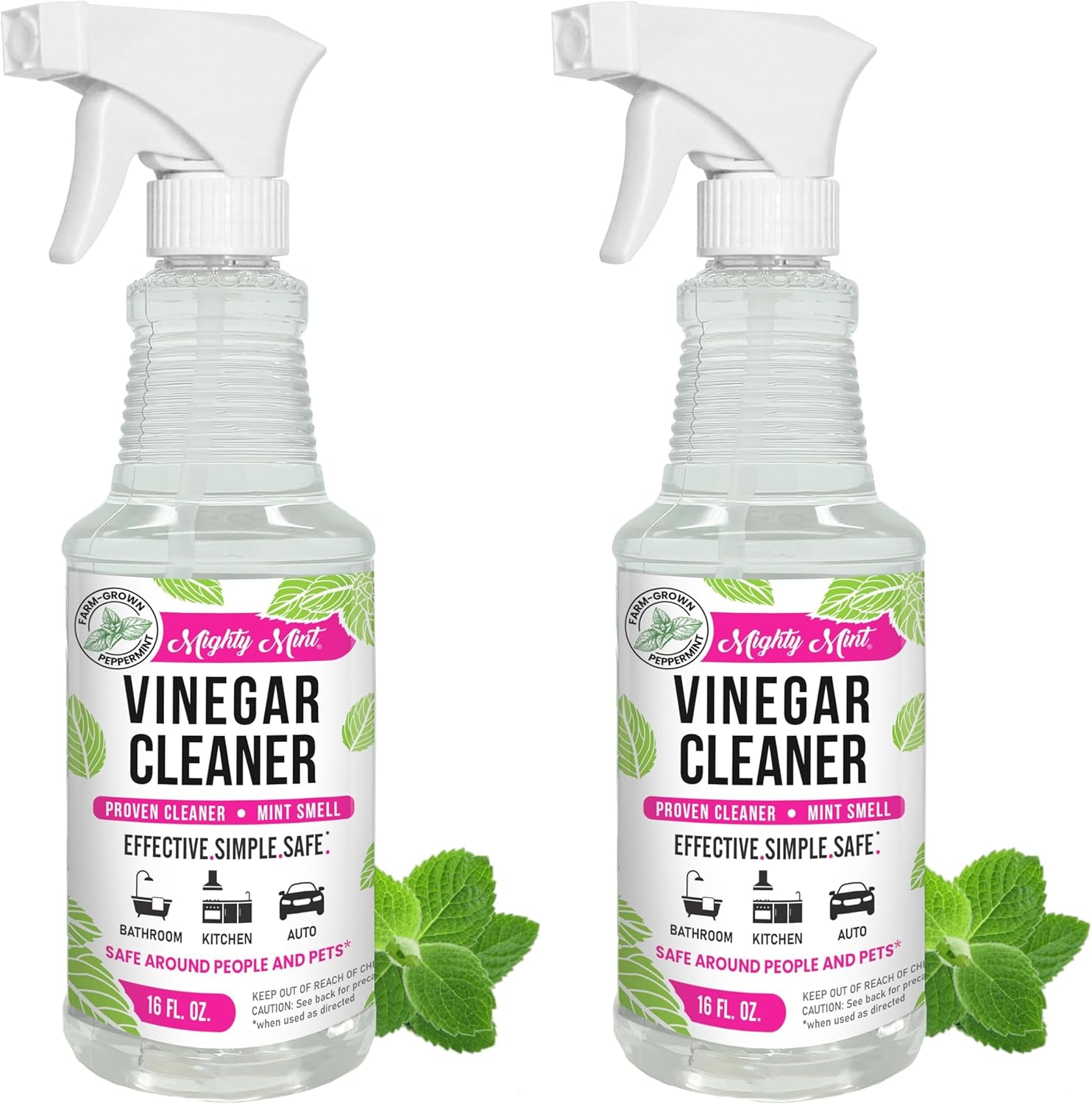 Mighty Mint Vinegar Cleaner, All-Purpose Spray, Spearmint Scent, 16oz (Pack of 2)