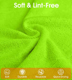 Roll of Microfiber Cleaning Cloth –100 Pack, Tear Away Microfiber Towels, Reusable, Washable, Scratch-Free, Cleaning Supplies,Kitchen Towels for Car, Home, Kitchen, Dishes(Neon Green)