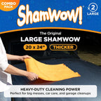 ShamWow Original Super Absorbent Multi-Purpose Cleaning Shammy Chamois Towel Cloth - Holds 10X its Weight in Liquid - Machine Washable - Will Not Scratch (4 Pack, Orange)