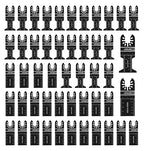 LEILUO 50 Pcs Multitool Blades Set for Wood Oscillating Saw Blades Universal Oscillating Tool Accessories with Storage Bag Compatible with DeWalt Makita Dremel and More