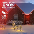 HLO Lighting Set of 25 Red C9 Faceted LED Christmas Light Bulbs for Indoor & Outdoor Use | Durable Replacement Bulb