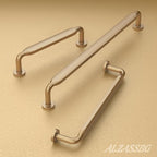 Alzassbg 6 Pack Champagne Bronze Cabinet Handles, 5 Inch(128mm) Hole Centers Arch Modern Cabinet Pulls Kitchen Cabinets Hardware for Cabinets and Drawers AL3503TGP