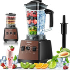 Blender for Smoothies,PRASKY 1000W Blenders for Kitchen,25,000 RPM Powerful Blender 68oz BPA-Free Juicer and Grinder with To-Go Gym Bottle,Countertop Blenders for Ice Crushing,Shakes,Fruits (Brown)