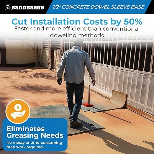 1/2" Concrete Dowel Sleeve Base - Concrete Joint Alignment - Sandbaggy (2500, 1/2")