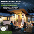 2-Pack Upgraded Motion Sensor Outdoor Wall Lights, 13” Dusk to Dawn Porch Lights Outdoor Wall Sconce Lanterns, 3 Lighting Modes Exterior Lighting Fixtures, Brown Outside Lights for House Patio Garage