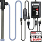 3500W 240V Above-Ground Pool Immersion Water Heater with Temp Control & GFCI – Submersible Electric Heater for Hot Tub, Bucket, Baptistry, Inflatable Pool, Baptismal Pool & Bathtub