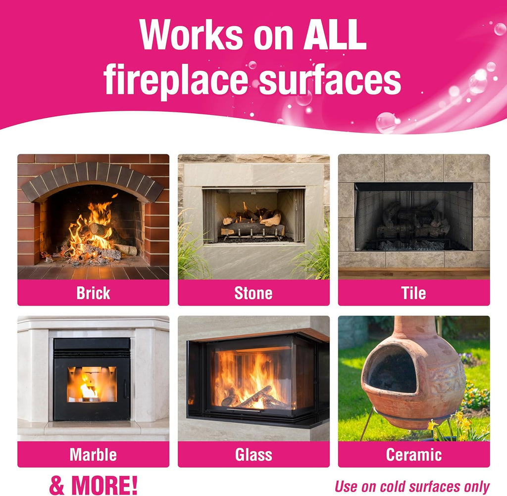 Quick N Brite Fireplace Gel Cleaner for Brick, Stone, Rock, Tile, and Marble, Nonabrasive Fireplace Cleaner, Made in the USA, 64oz