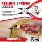 ARROW 7" Precision Wire Cutters - Spring Loaded Side Cutters, Ultra-Sharp Flush Cut Pliers, Diagonal Cutting Pliers with Non-Slip Handle for Jewelry Making, Crafts, Electronics, Zip Ties, DIY Models