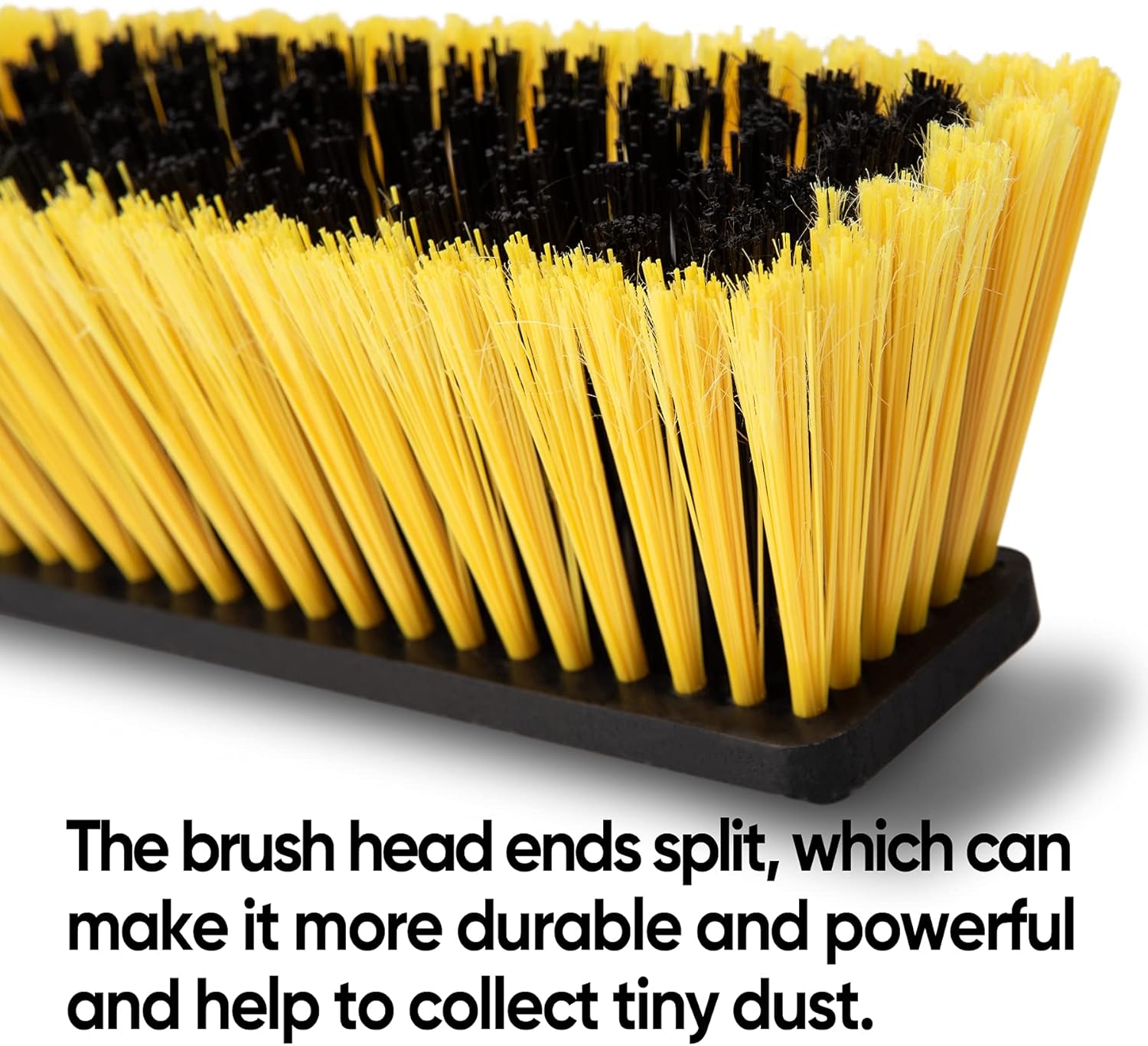 Yocada 24 inch Push Broom Brush 65.3 inch Long Handle Stiff Bristles Heavy-Duty Outdoor Commercial Broom for Cleaning Bathroom Kitchen Patio Garage Deck Concrete Wood Stone Tile Floor