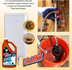 DrainX Tankless Water Heater Flushing Kit with Eco-safe Liquid Descaler Solution, Steel Hoses, 1/6HP Extra Strength Pump