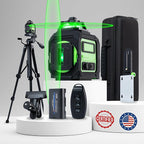 Laser Level 360 Self Leveling Green Laser with 1M Tripod & Clamp Mount Included – Complete Laser Leveler Kit for Construction & DIY – Angulear