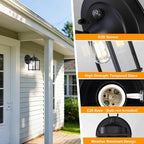 GRUENLICH Dusk to Dawn Outdoor Wall Lantern, Exterior Wall Sconce Light Fixture, Outside Porch Lighting with Clear Glass for House, Patio, Matte Black, 4 Pack