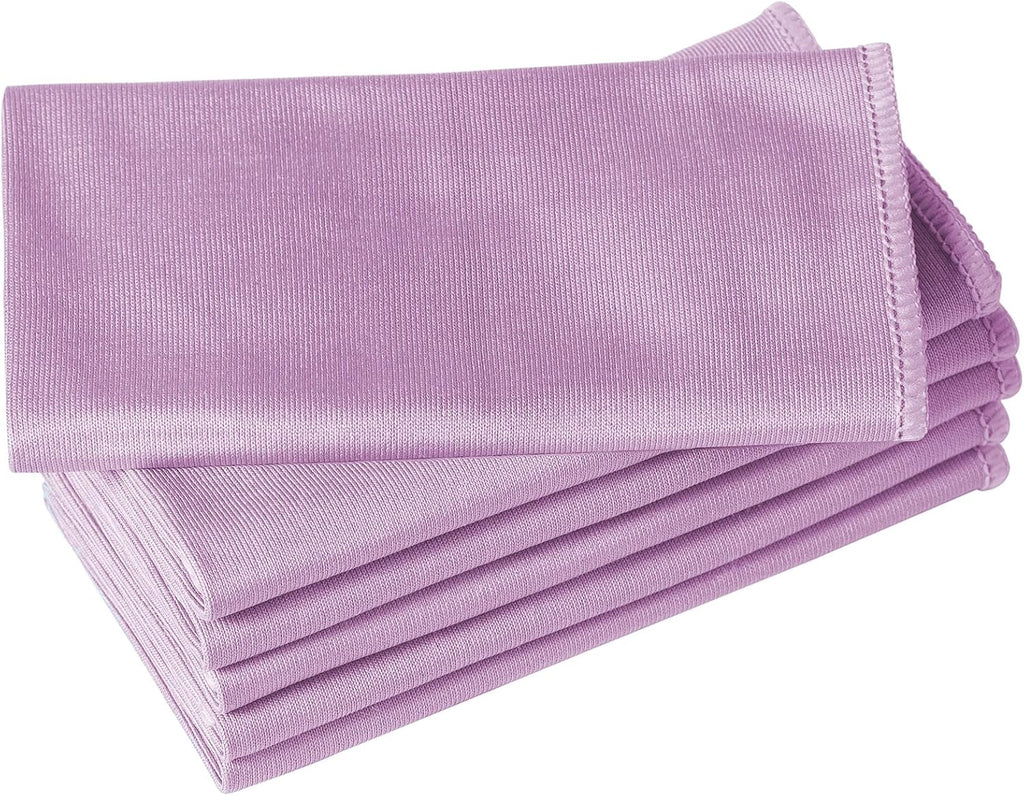 6 Pack Microfiber Glass Cleaning Cloth, 16 Inch X 16 Inch, Lint Free Quickly Clean Window, Glasses, Windshields, Mirrors, and Stainless Steel, Pink